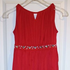 Red Formal Dress with Rhinestones by Crystal Doll
